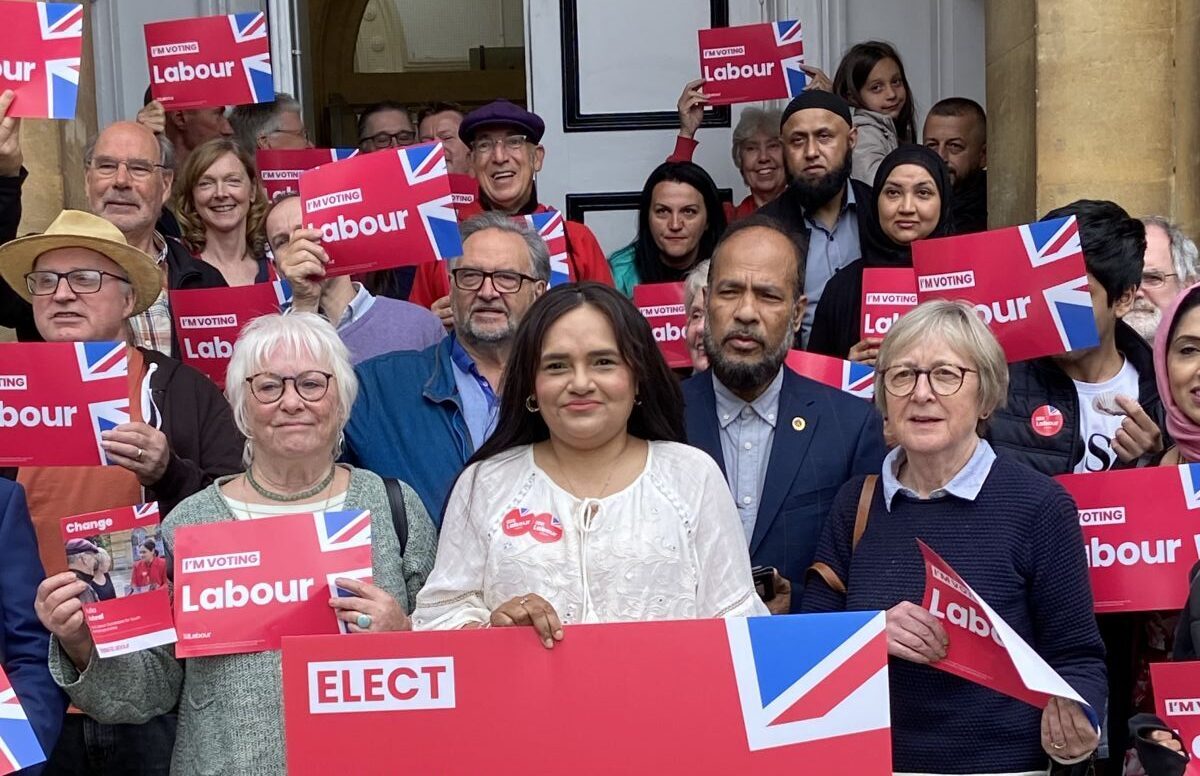 Members running a Labour stand at a local Pride event